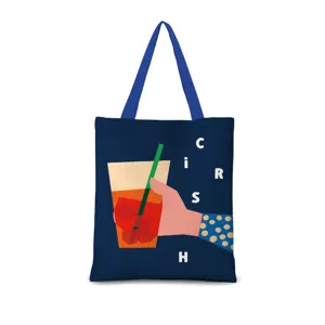 Borsa shopper in tela di cotone stile dopamina, grande borsa a spalla casual per uso quotidiano.