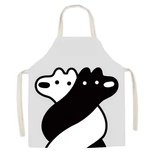 Cartoon Hund Erwachsene Schürze, Baumwolle Leinen Küche Kochen Anti-Fouling Kittel Mode.