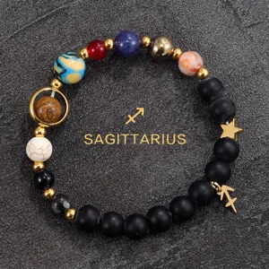 Sagittarius solar system natural stone bracelet constellation couple jewelry for men