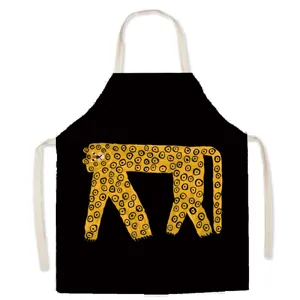 Grembiule da cucina con stampa leopardo astratto in stile nordico per uso domestico.