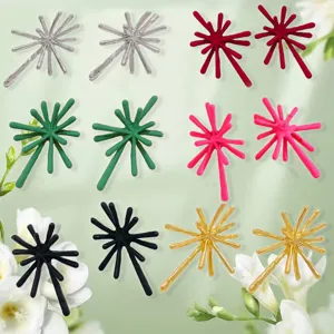 Exaggerated Fireworks Sea Urchin Alloy Stud Earrings Unique Geometric Metal Fashion Jewelry For Women Party Daily