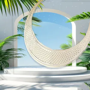 Exaggerated geometric twisted metal collar necklace, retro crescent statement jewelry detail.