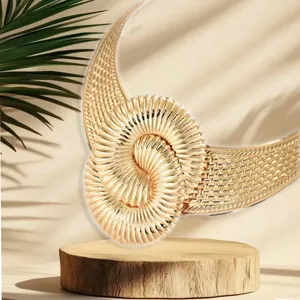 Exaggerated Geometric Twisted Thread Choker Necklace And Earrings Set Women Retro Statement Collar Jewelry