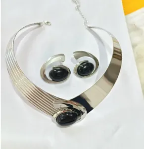 European and American bohemian style spiral snail acrylic gemstone jewelry set necklace