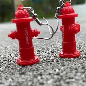 Creative Fire Hydrant Dangle Earrings Cute 3D Acrylic Red Earrings For Women Fashion Novelty Jewelry Gift