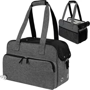 Borsa Trasportino Portatile per Animali in Tessuto Oxford Traspirante per Piccoli Cani Gatti Design Multi Tasca per Viaggio