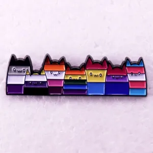 Joli pin's en émail chat drapeau de la fierté broche en métal pour sac à dos et vêtements
