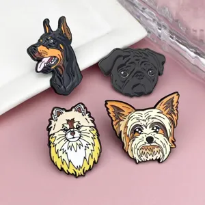 Leuke honden emaille speldjes set, legering dierlijke broches voor kleding tassen decoratie.