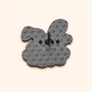 Cute cartoon rabbit enamel pin metal badge back view apparel accessory fashion item style