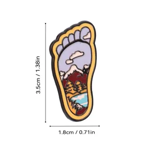 Bigfoot landscape enamel pin metal badge cute travel mountain backpack accessory clothing pin