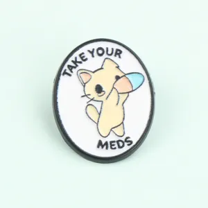 Joli chat dessin animé broche en métal émail insigne pour vêtements vestes sacs accessoires