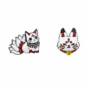Cute nine-tailed fox enamel pin alloy brooch badge cute clothes accessories jewelry.