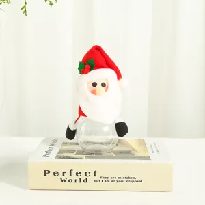 Navidad Papá Noel tarro de caramelos de plástico transparente manos colgantes caja de regalo.