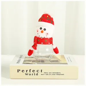 Barattolo di caramelle pupazzo di neve di Natale scatola regalo di plastica trasparente