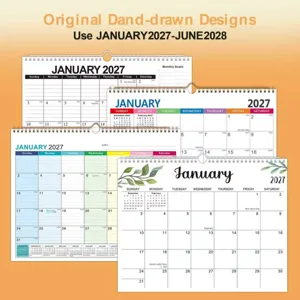 Wandkalender Maandelijkse Planner Papier 2026 2027 Jaren Agenda Met Spiraalbinding En Ophanghaak Voor Kantoor Thuis Planning