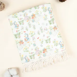Doppelter Gaze Baby Fransen Decke reine Baumwolle Kinderwagen Bezug Sommer Klimaanlage Decke