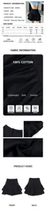 Women black high waist ruffle skirt casual summer mini A-line skirt cotton apparel