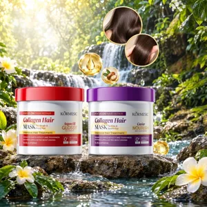 KORMESIC Collagen Hair Mask Argan Oil Caviar Deep Repair Nourishing Smooth Silky Hair Care Treatment For Damaged Dry Hair