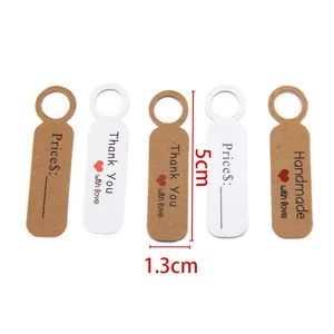Kraft paper thank you tags price labels DIY jewelry hanging cards packaging 50pcs