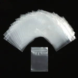 Clear plastic ziplock bag detail showing secure seal closure and transparent PE material design.