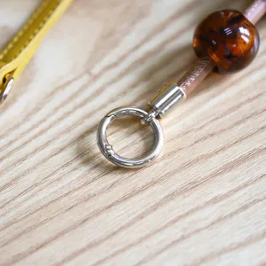 Round spring gate ring metal alloy snap hook detail for DIY handmade jewelry crafts