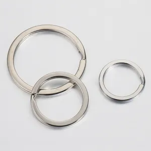 Flat split metal key rings, multi size keyring hardware accessories for daily use.