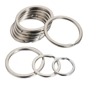 Flat metal key rings split rings double loop keychain hardware accessories for crafts and keys