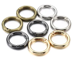 Openable metal spring O-rings round snap hooks keyring DIY craft hardware accessories