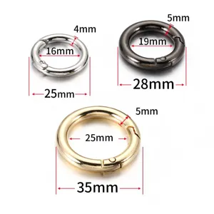 Metal spring O-ring openable round trigger snap hook for bags DIY craft accessories