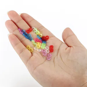 Clips en S en plastique coloré pour bracelets en caoutchouc tissage bijoux connecteurs