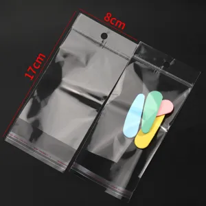 Transparent self adhesive OPP plastic bags for jewelry packaging clear reclosable sealing bags