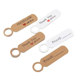 Kraft paper thank you tags DIY jewelry price labels blank gift cards for packaging use
