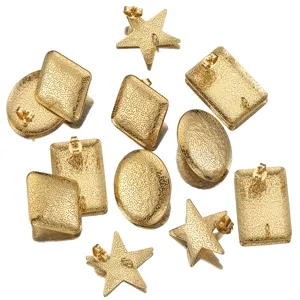 Componenti per Base Orecchini DIY in Acciaio Inossidabile Forma Geometrica Con Retro Orecchino Monachelle per Creazione Gioielli