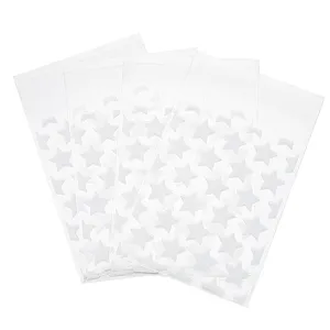 Sachets plastique autocollants transparents avec motifs d etoiles pour petits bijoux.