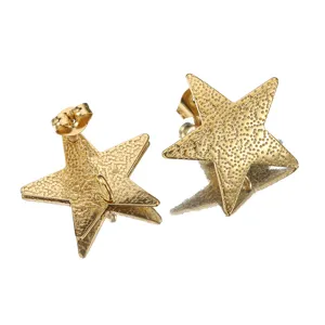Base orecchino a stella in acciaio inossidabile con anello, componente per gioielli DIY.