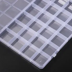Transparent plastic storage box multi-grid organizer for DIY jewelry crafts small parts beads