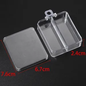 Transparent plastic storage box with lid and compartments for jewelry DIY parts organizer