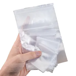 Clear PE zipper bags in multiple sizes, transparent plastic sealable packaging pouches for jewelry.
