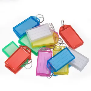 Plastic Key Tags With Split Ring Colored Luggage ID Labels Portable Key Ring Holders Assorted Colors Office Home Accessories