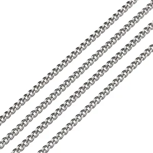 Chaîne gourmette cubaine couleur acier NK composant accessoire de bijoux DIY pro neuf