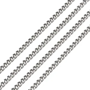 Chaîne gourmette couleur argent en acier 2-4.5mm DIY collier bracelet accessoire de bijoux