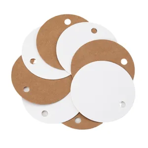Blank round paper tags kraft white gift cards DIY packaging labels hang tags craft tags