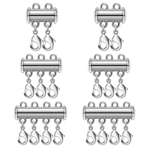 Multi-strand magnetic tube lobster clasps set for jewelry DIY necklace connectors detail.