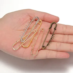 Metall Sicherheitsnadeln mit Oesen fuer DIY Schmuck Handwerk und Kleidungsstuecke Detail