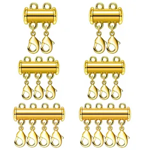 Magnetic tube clasp multi strand lobster clasps gold jewelry connectors for diy necklaces bracelets