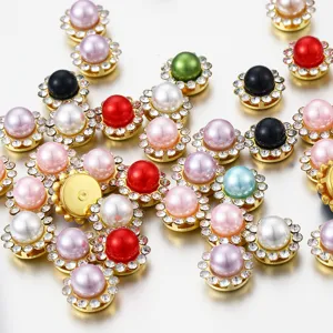 Rond doré tournesol strass faux perle diy cheveux accessoires vêtements matériel