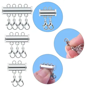 Multi strand magnetic tube lobster clasps set for DIY necklace bracelet jewelry making