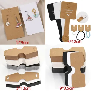 Kraft paper jewelry cards, foldable packaging cards for earrings, necklaces, and hair bands.