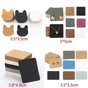 Kraft Paper Jewelry Display Cards Holder for Necklaces Earrings Bracelet Packaging 50pcs
