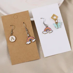Foldable Kraft Paper White Black Jewelry Cards Necklace Bracelet Hair Band Display Cards Packaging Cards